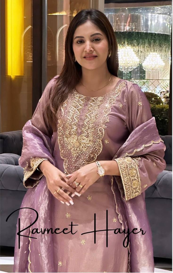 Pure Twin Tissue Net Embroidered Suit Set
