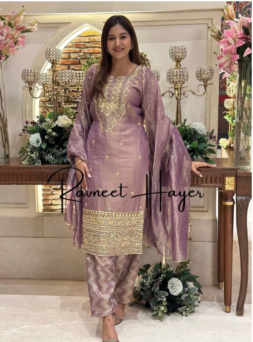 Pure Twin Tissue Net Embroidered Suit Set