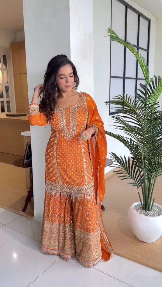 Stunning Fox Georgette Sharara Set Traditional Elegance with a Modern Touch